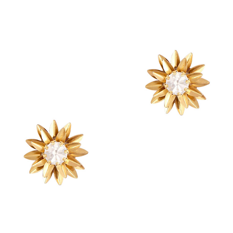 Aretha Crystal Flower Stud Earrings image number null