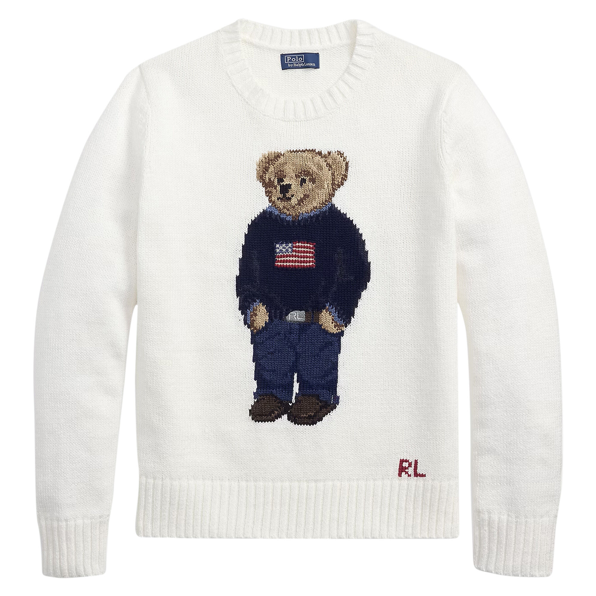 Polo Ralph Lauren Polo Bear Linen-Cotton Crewneck Sweater | Tootsies