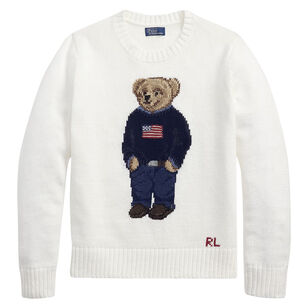 Polo Bear Linen-Cotton Crewneck Sweater
