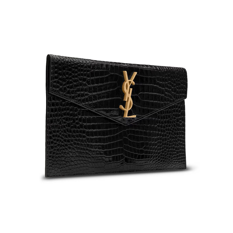 Uptown Croc-Embossed Pouch image number null