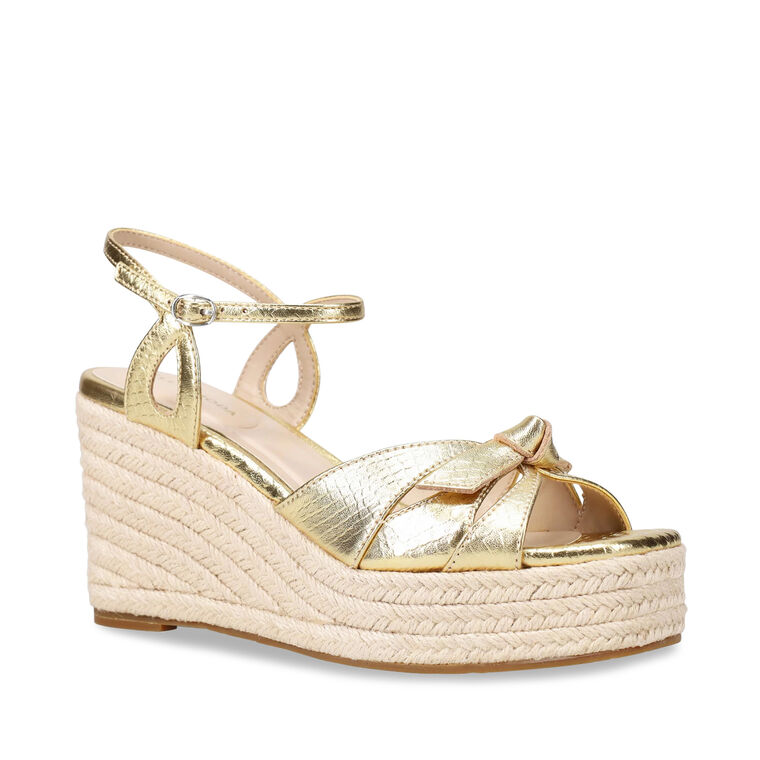 Elbie Metallic Snake Embossed Wedge Sandal image number null
