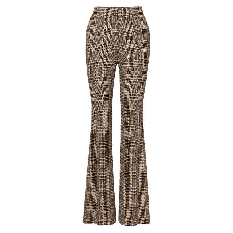Gracie Houndstooth High-Waisted Flared Pant image number null
