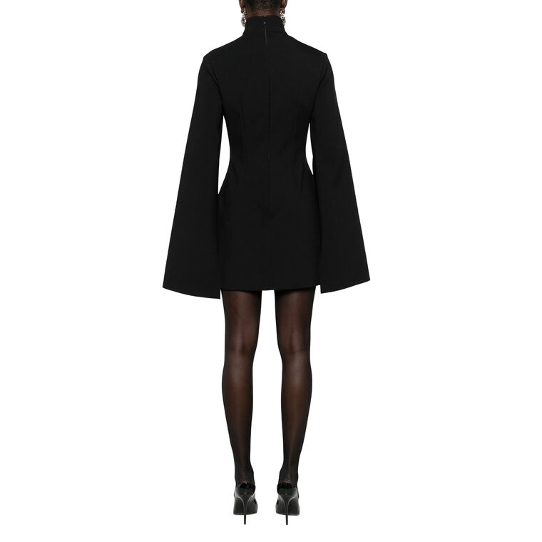 Laurel Funnel-Neck Wide-Sleeve Mini Dress image number null