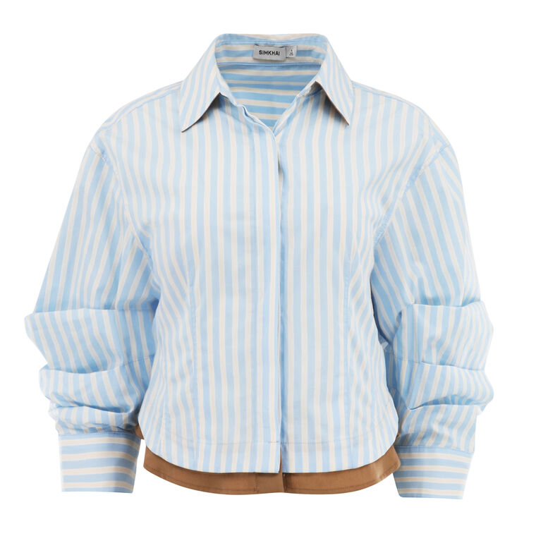Boone Striped Cropped Shirt image number null