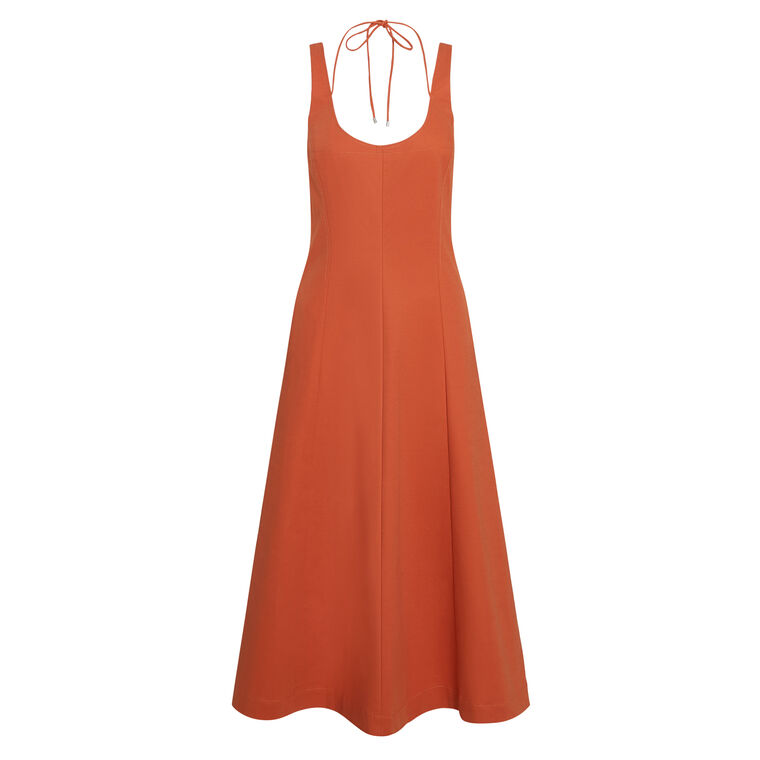 Seamed Cotton Midi Tank Dress image number null