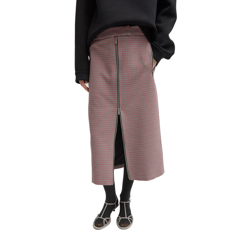 Leon Check Midi Trouser Zip Skirt image number null