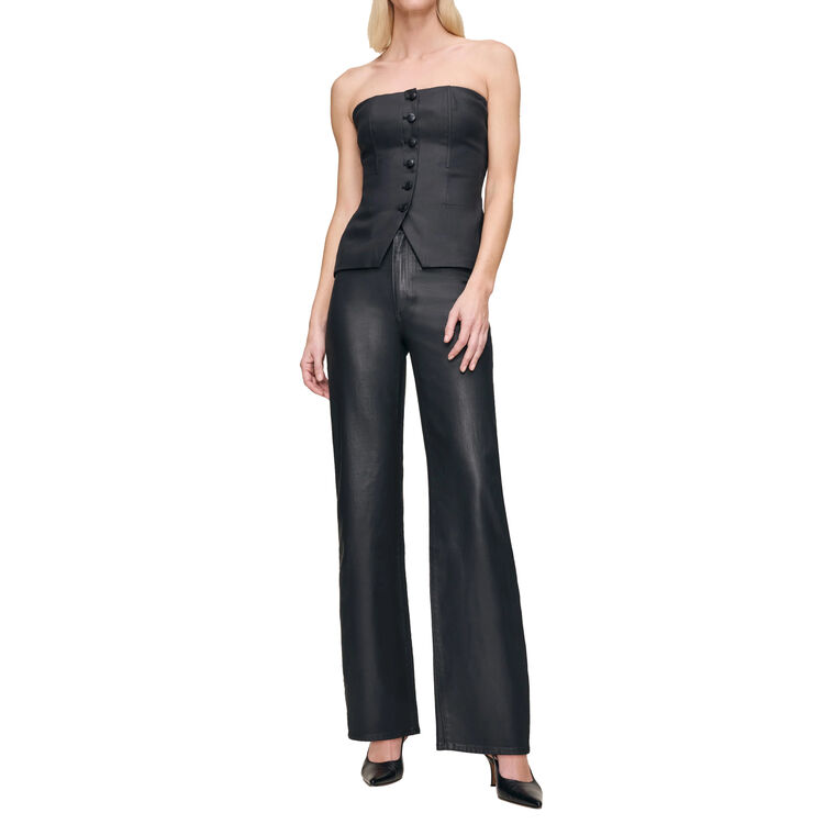 Karmine Refined Wide-Leg Coated Jeans image number null
