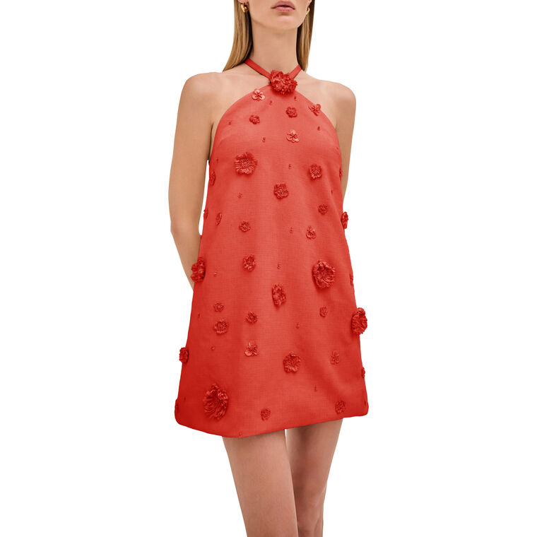 Milaa 3D Applique Halterneck Mini Dress image number null