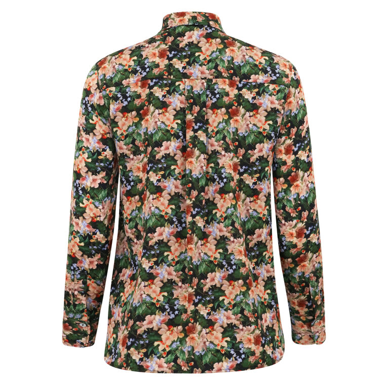 Wild Primrose Stretch-Silk Slim-Fit Blouse image number null