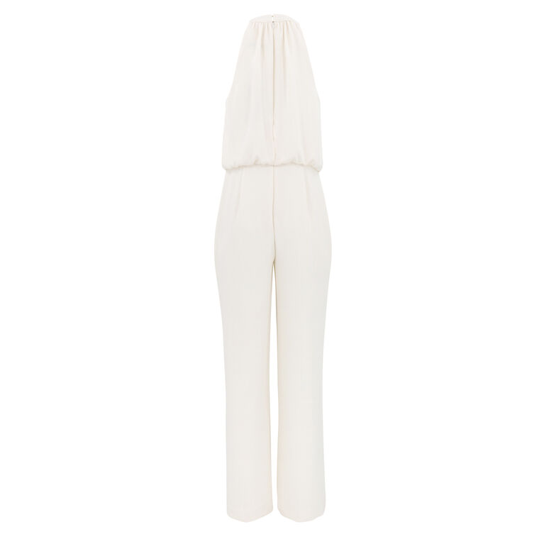 Momo Cowl Neck Fringe-Trim Pocketed Jumpsuit image number null