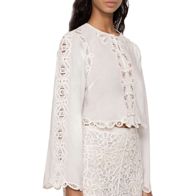 Elke Soutache Long Sleeve Blouse image number null