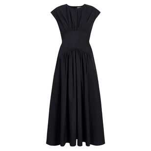 Nyssa Cap Sleeve Midi Dress In Tech Cotton