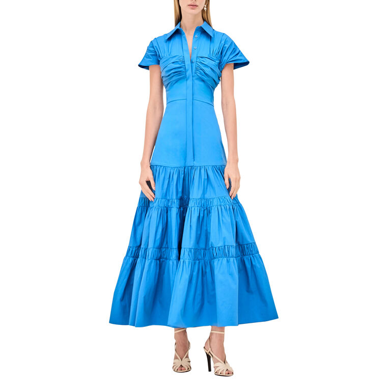 Carosini Short Sleeve Tiered Midi Dress image number null