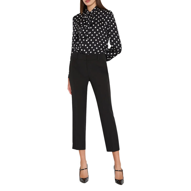 Tie Neck Polka Dot Blouse image number null