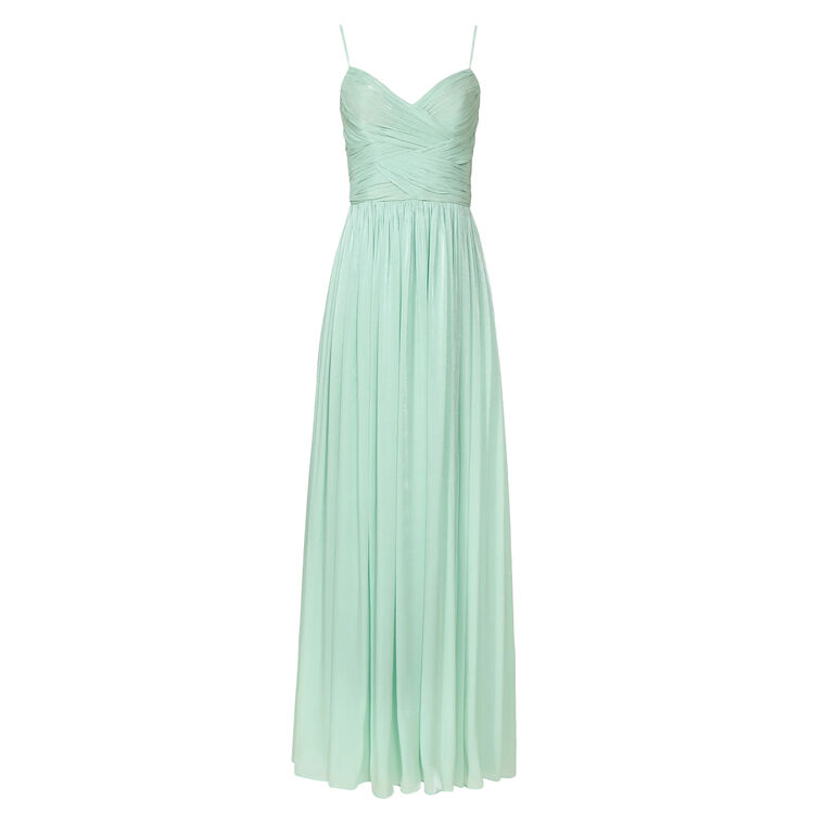 Sireen Sleeveless Draped Lurex Georgette Gown image number null