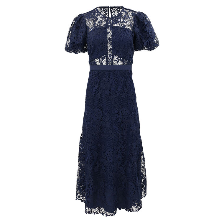 Navy Lace Midi Dress image number null