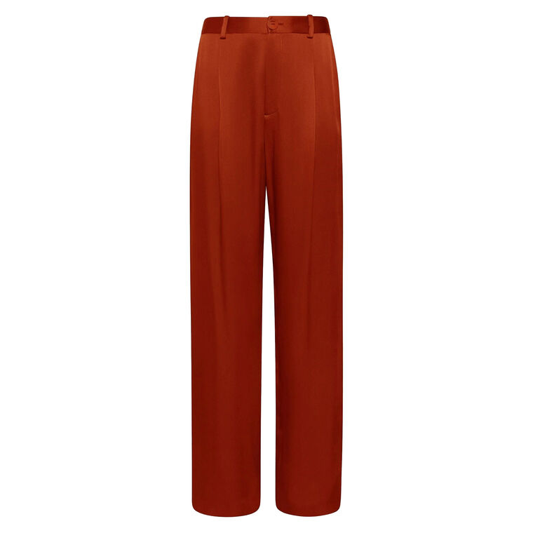 Satin Relaxed Pleated Pant image number null