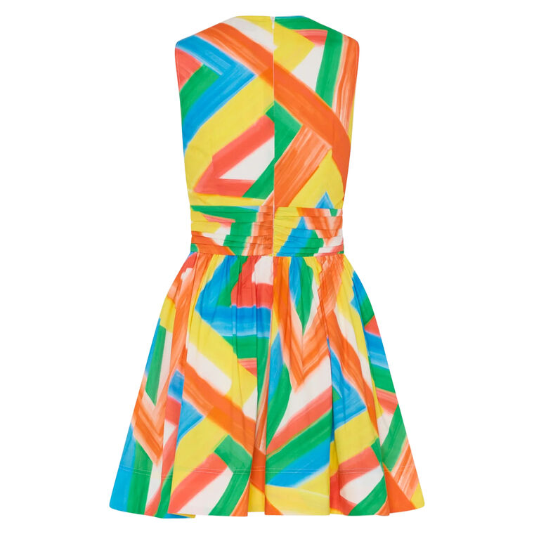 Nikki Multi Stripe Sleeveless Poplin Mini Dress image number null