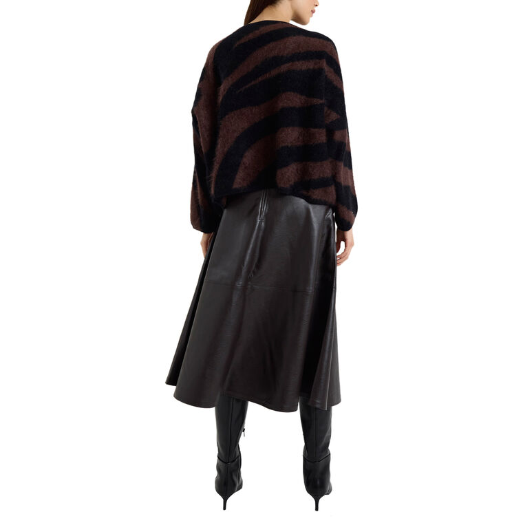 Brushed Zebra Cashmere Crewneck Sweater image number null