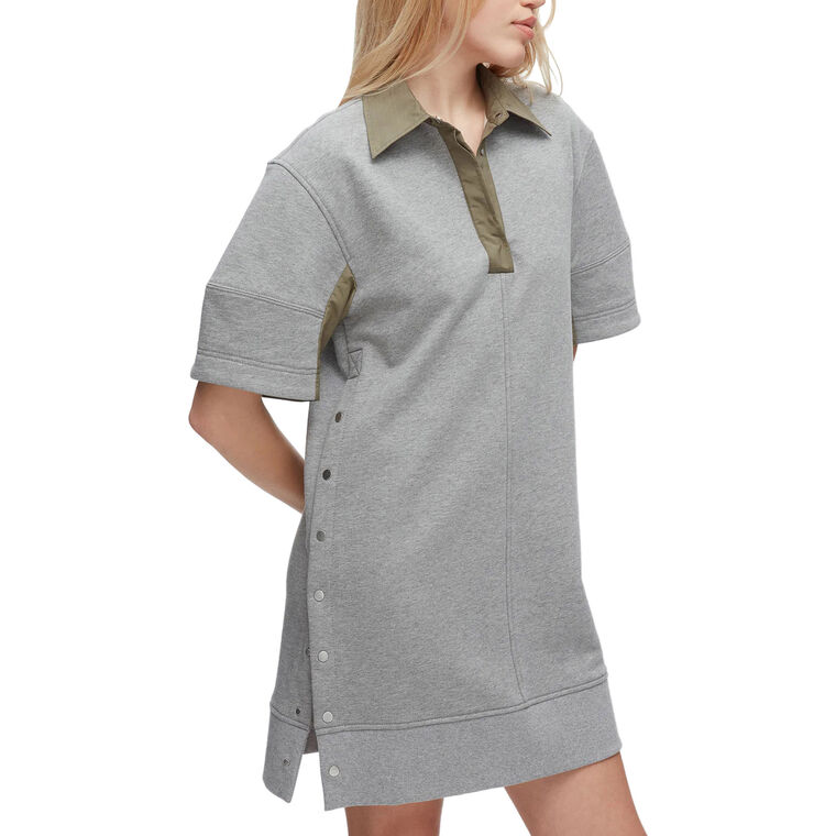 Short Sleeve Polo Mini Dress With Ripstop Combo image number null
