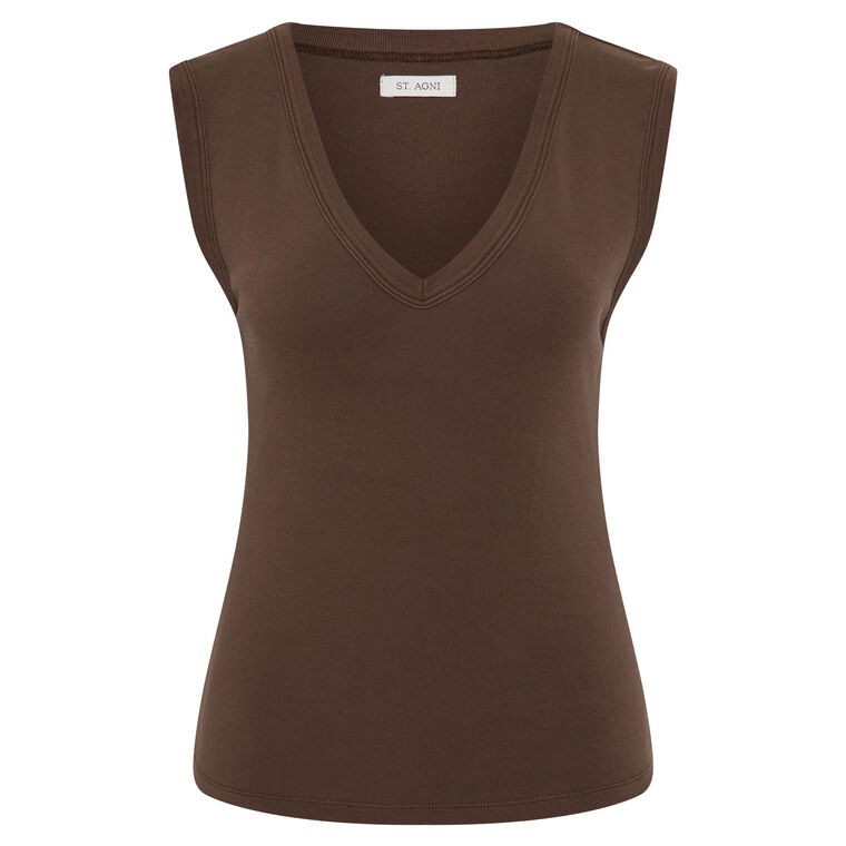 Organic Cotton Sleeveless Knit 90s Top image number null