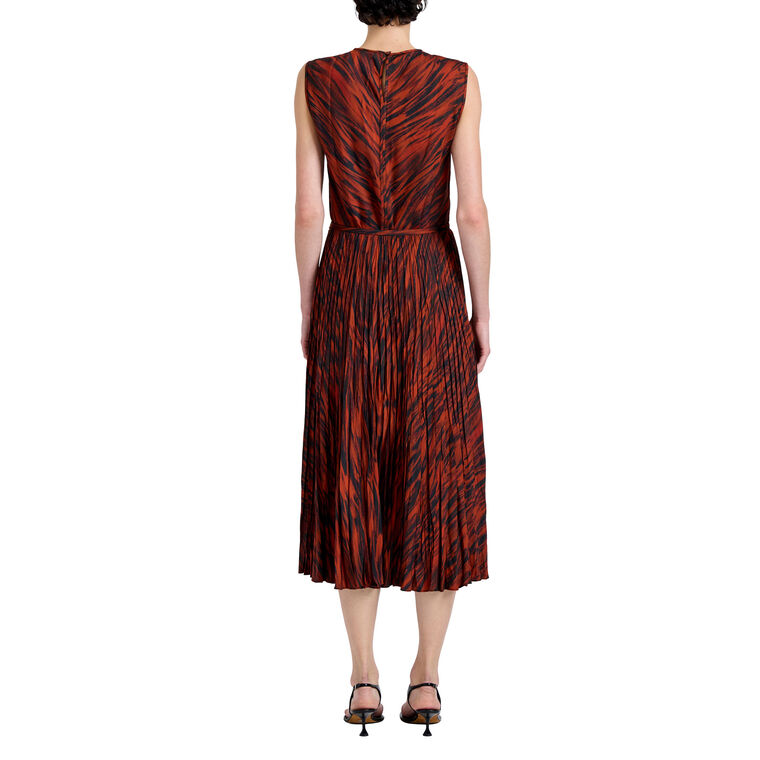 Runa Pleated Midi Skirt In Printed Soft Twill image number null