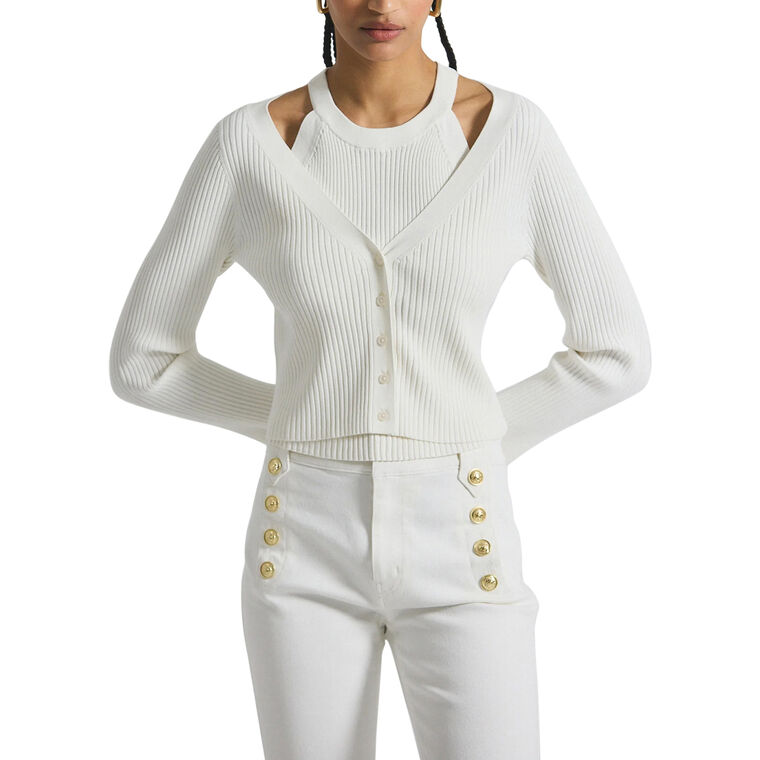 Lonnie Viscose Knit Layered Cardigan image number null