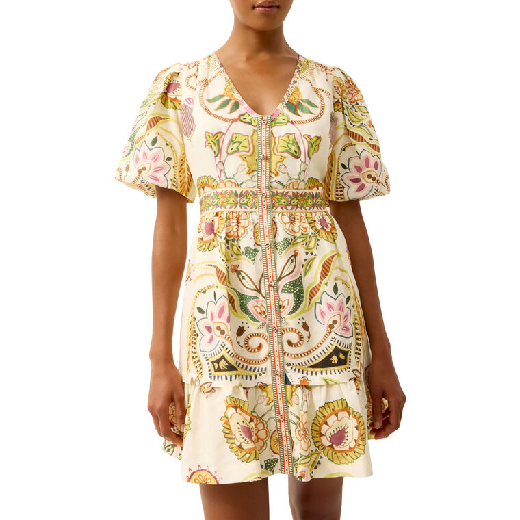 Gwyneth Puff-Sleeve Mini Dress image number null