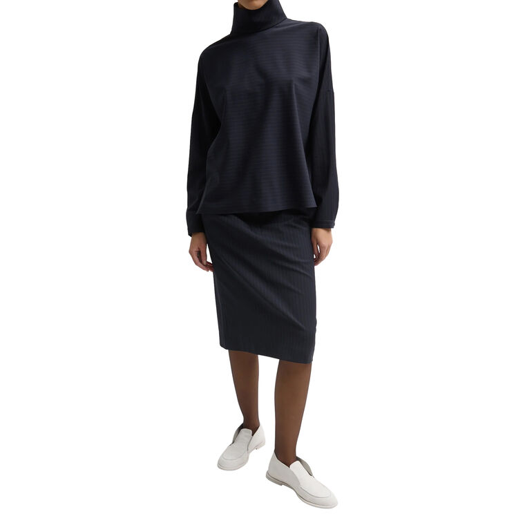 Mier Pinstripe Convertible Skirt image number null