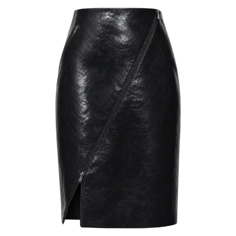 Verna Asymmetrical Zip Front Skirt image number null