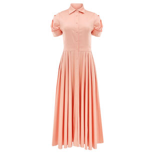 Gyles Short Sleeve Cotton Poplin Midi Dress