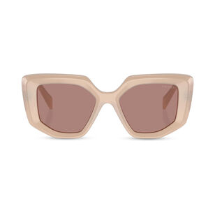 Angular Frame Sunglasses With Plaque Logo
