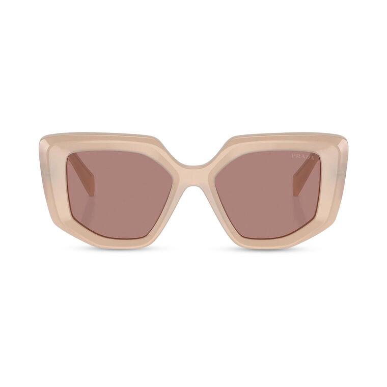 Angular Frame Sunglasses With Plaque Logo image number null