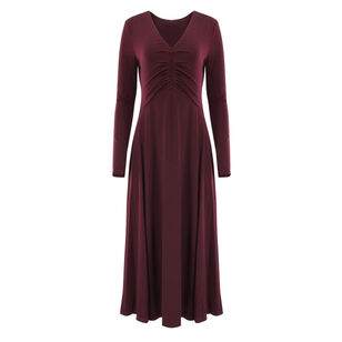 Isabella Ruched Front Long Sleeve Maxi Dress