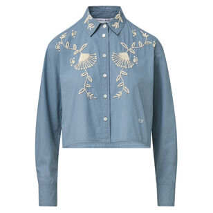 Aderes Long Sleeve Beaded Button-Down Shirt