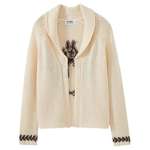 Birgitta Long Sleeve Open Cardigan With Horse Graphic
