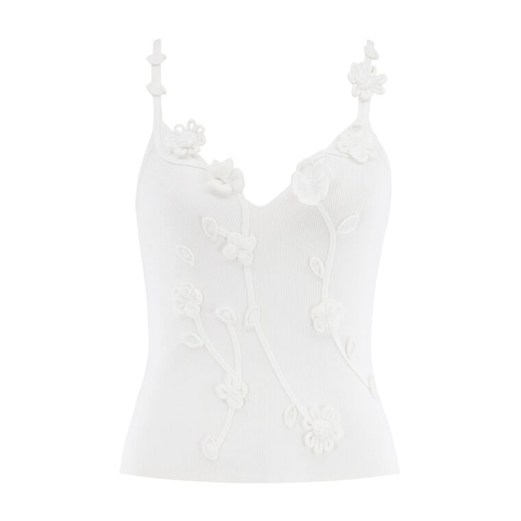 Emiliana Knit 3D Floral Applique Tank Top image number null