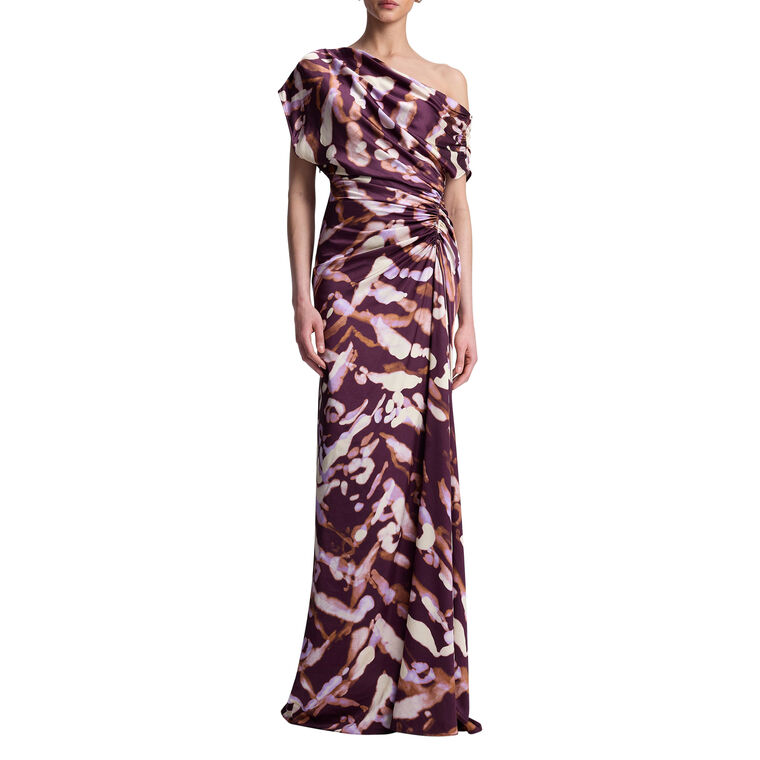 Poppy Short Sleeve Draped Shoulder Gown image number null