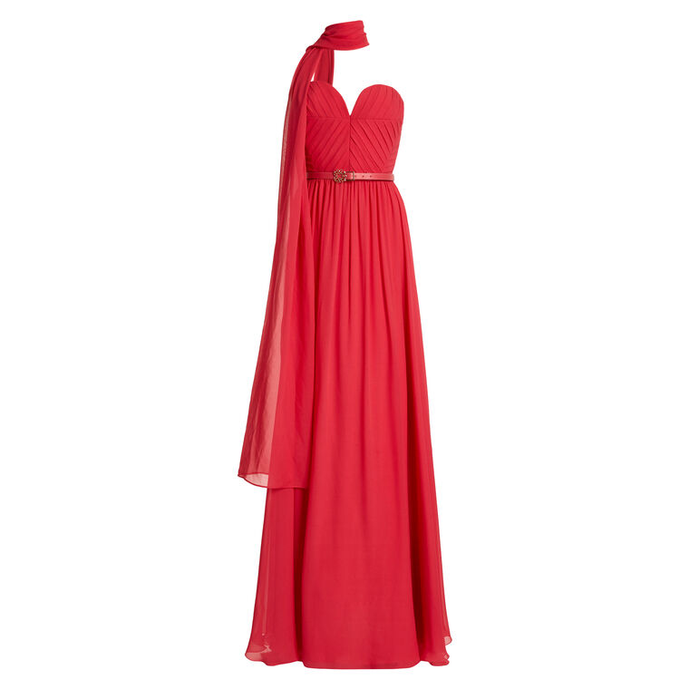 Heart Shaped Silk Long Dress image number null