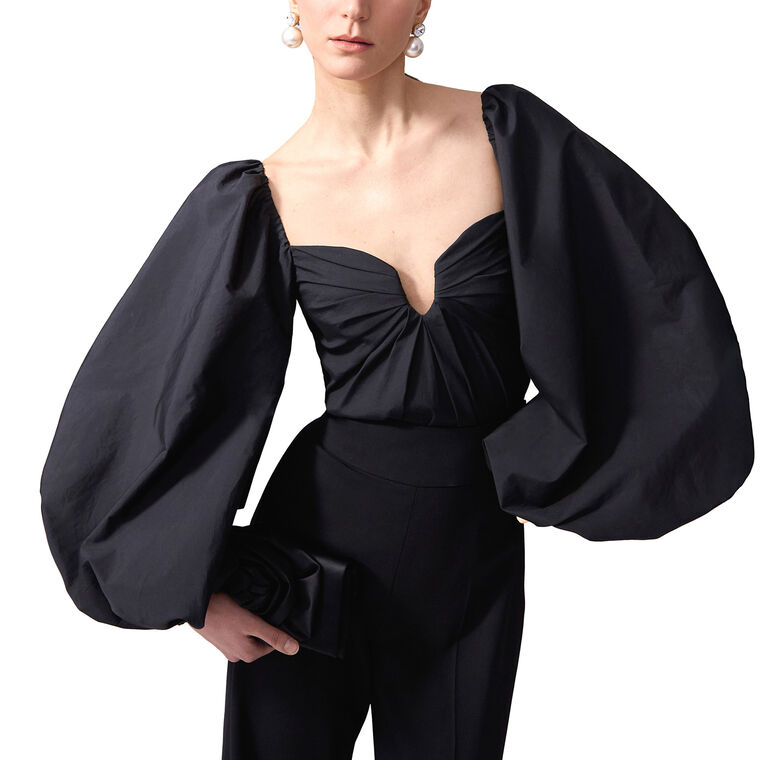 Puff Sleeve Sweetheart Neckline Top image number null