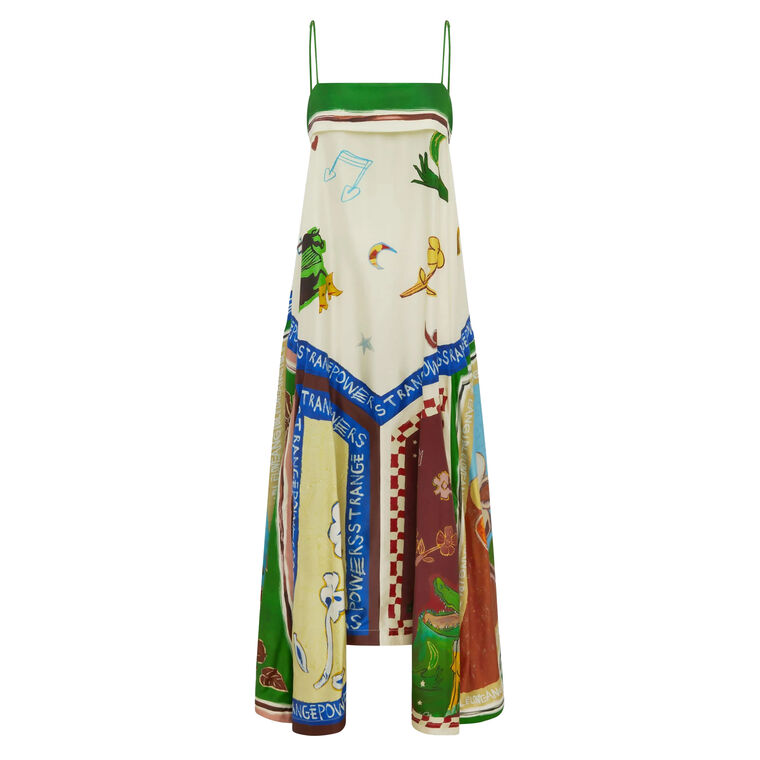 Tangible Love Sleeveless Silk Midi Dress image number null
