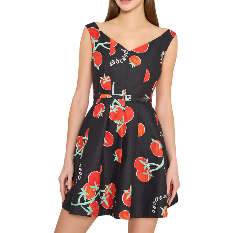 Peggy Tomato-Print Belted Mini Dress image number null