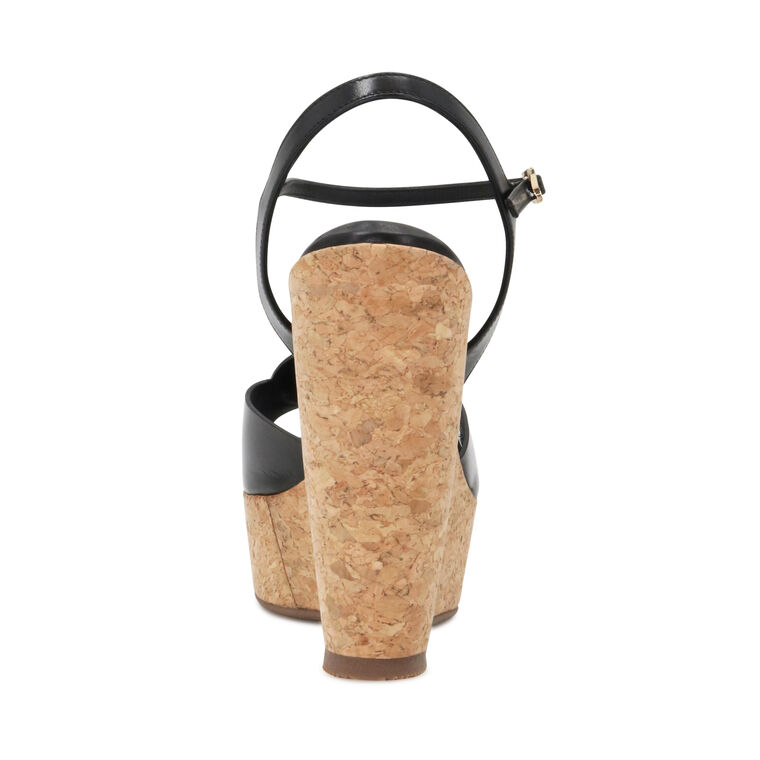 Nizza Leather Buckle Cork Wedge Sandal image number null