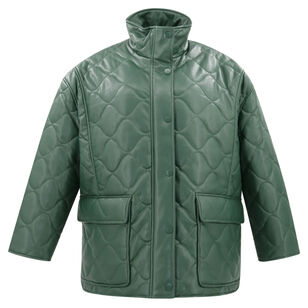 Verina Faux Leather Quilted Coat