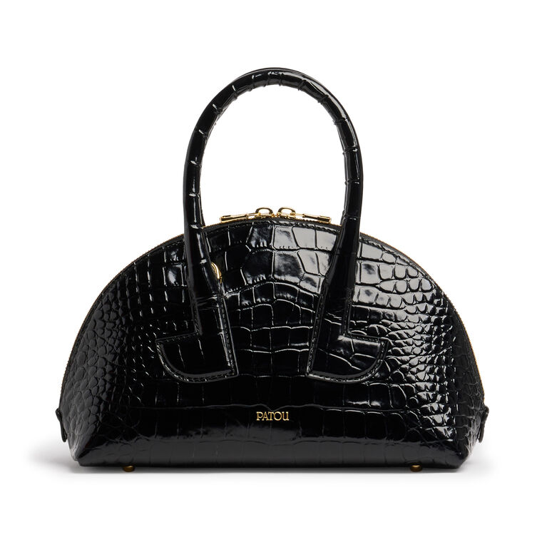 Le Patou Bowling Bag In Croc Embossed Leather image number null