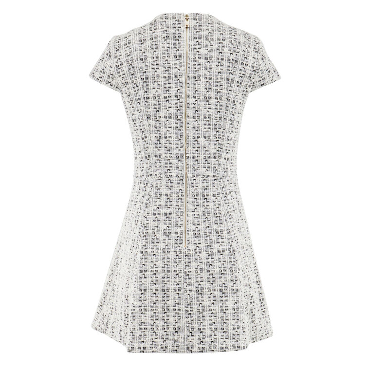 Shiloh Cap Sleeve Button-Front Tweed Mini Dress image number null