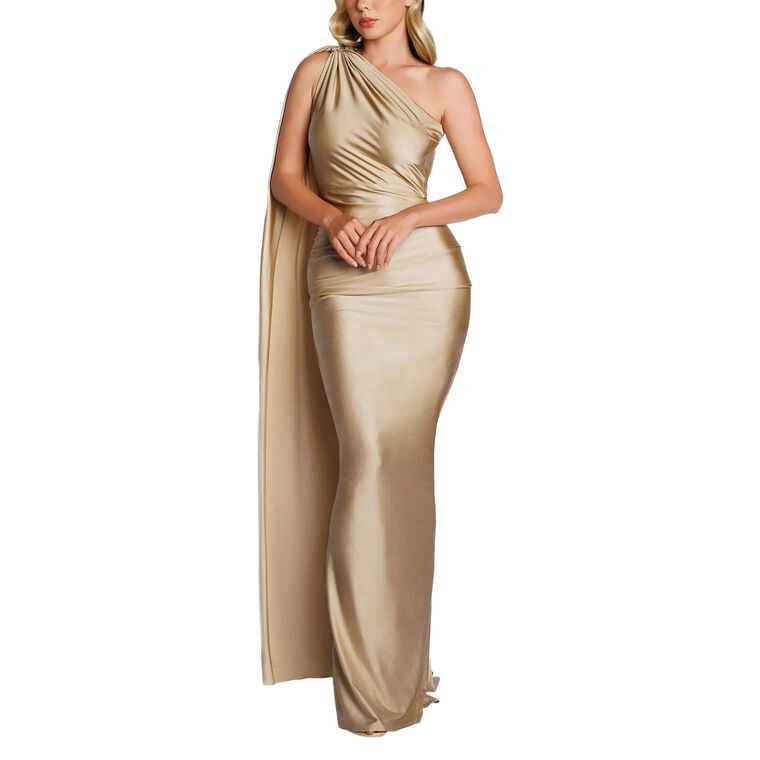 Metallic Asymmetrical Gown image number null