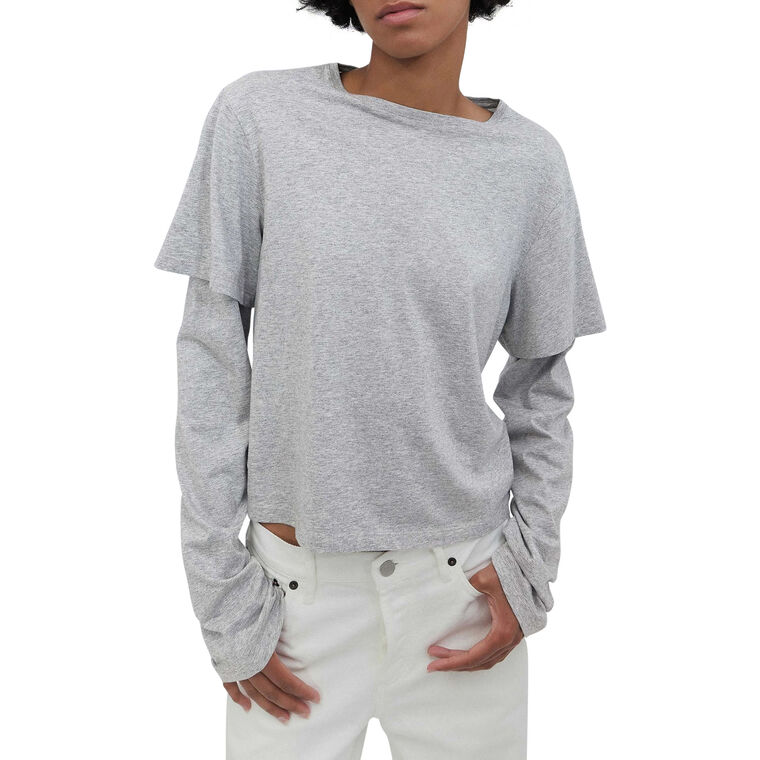 2Tee Long Sleeve Double-Layered Crewneck Top image number null