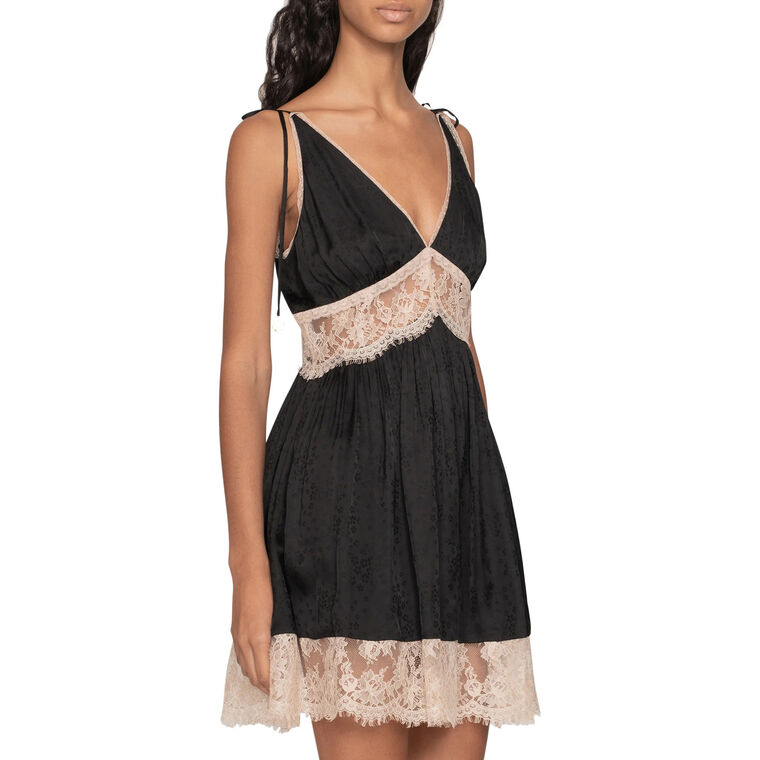 Ethel Sleeveless Lace Trim Mini Dress image number null
