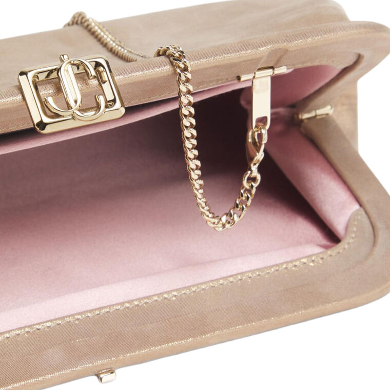 Skylar Shimmer Suede Clutch image number null